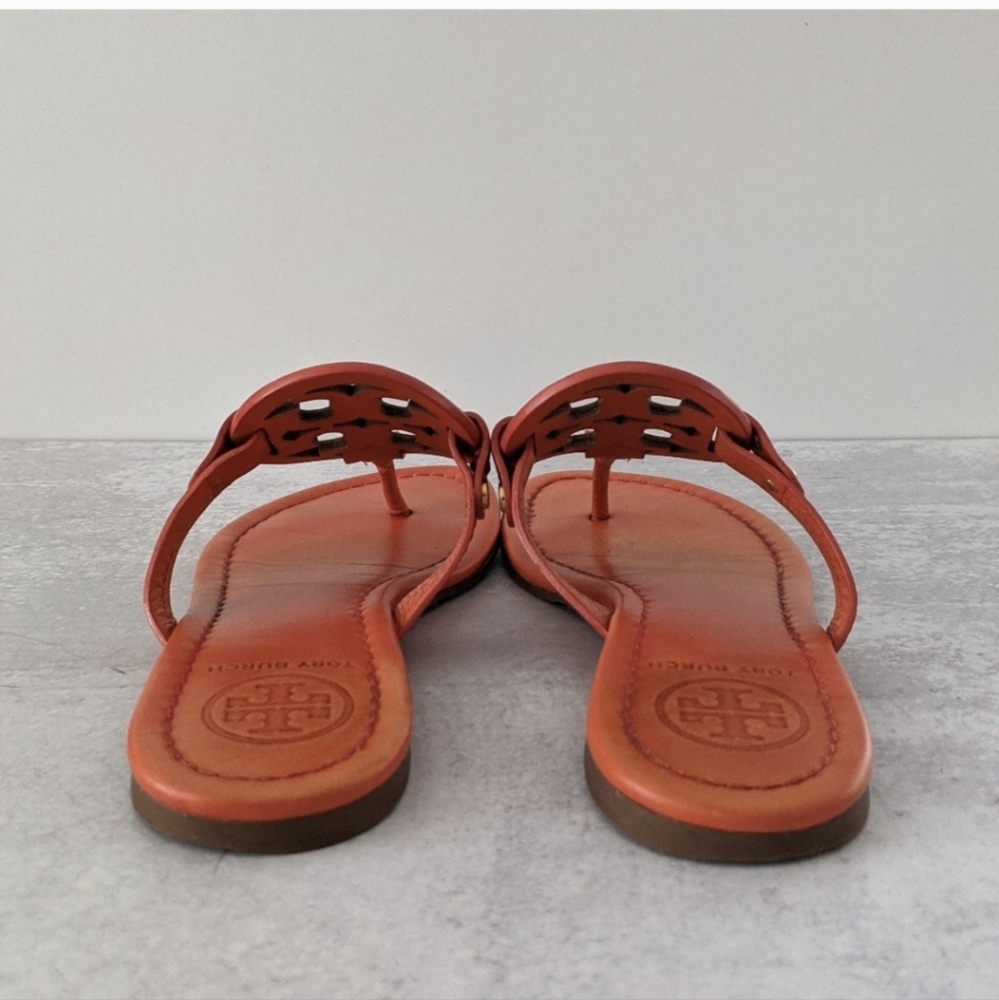 Tory Burch Miller Logo Thong Sandal Orange 5.5 - Picture 2 of 4